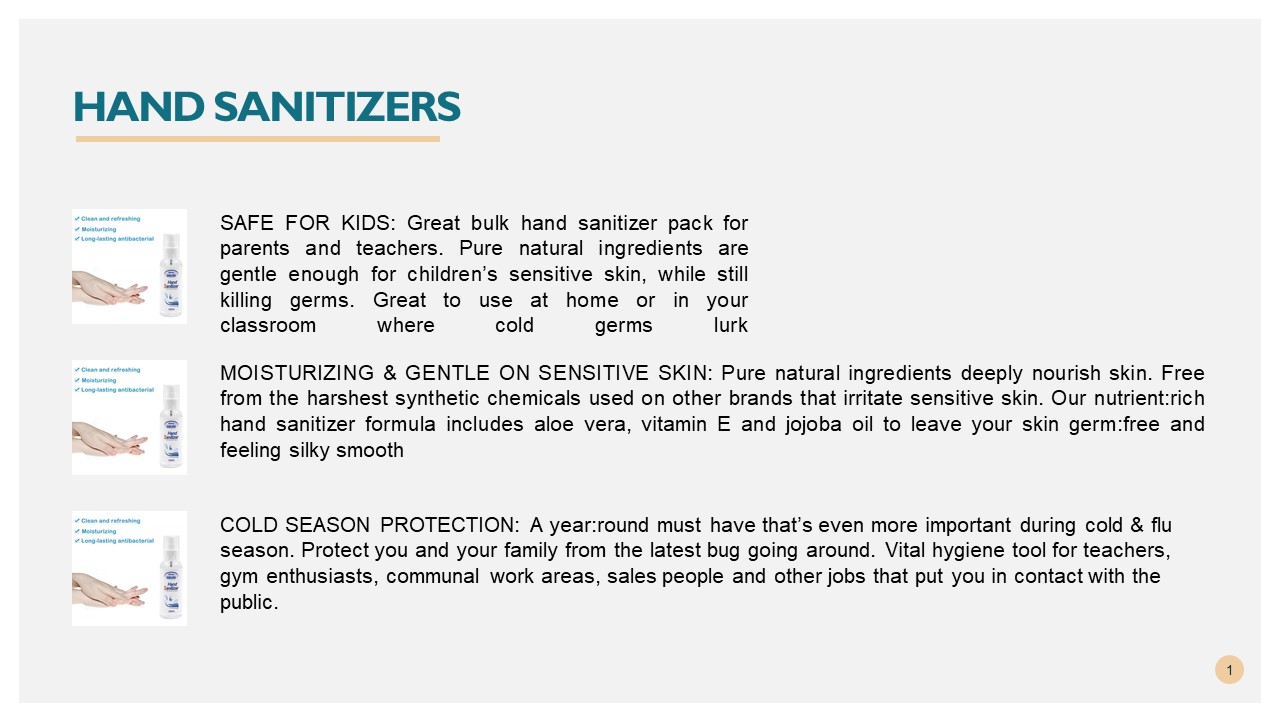 Hand Sanitizer Set provides protection against bacteria, viruses and fungus